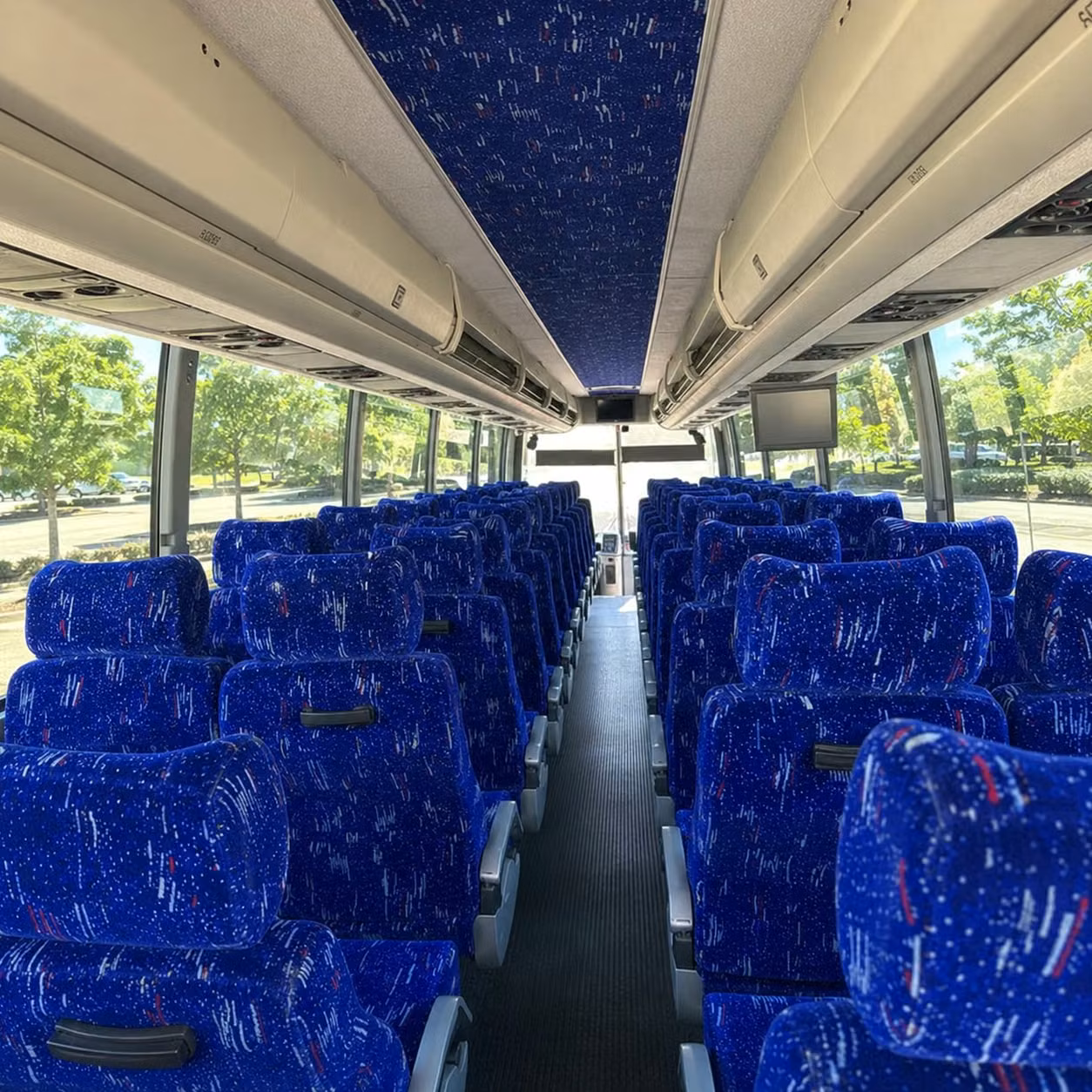 56 passenger charter bus inside
