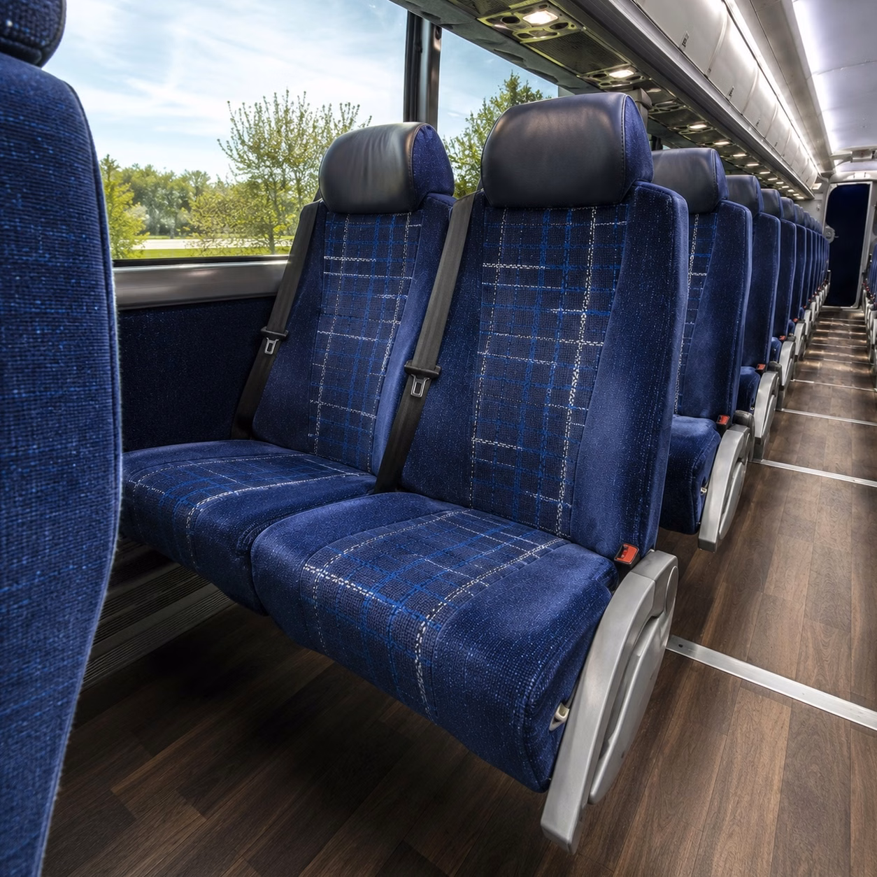 56 passenger charter bus interior